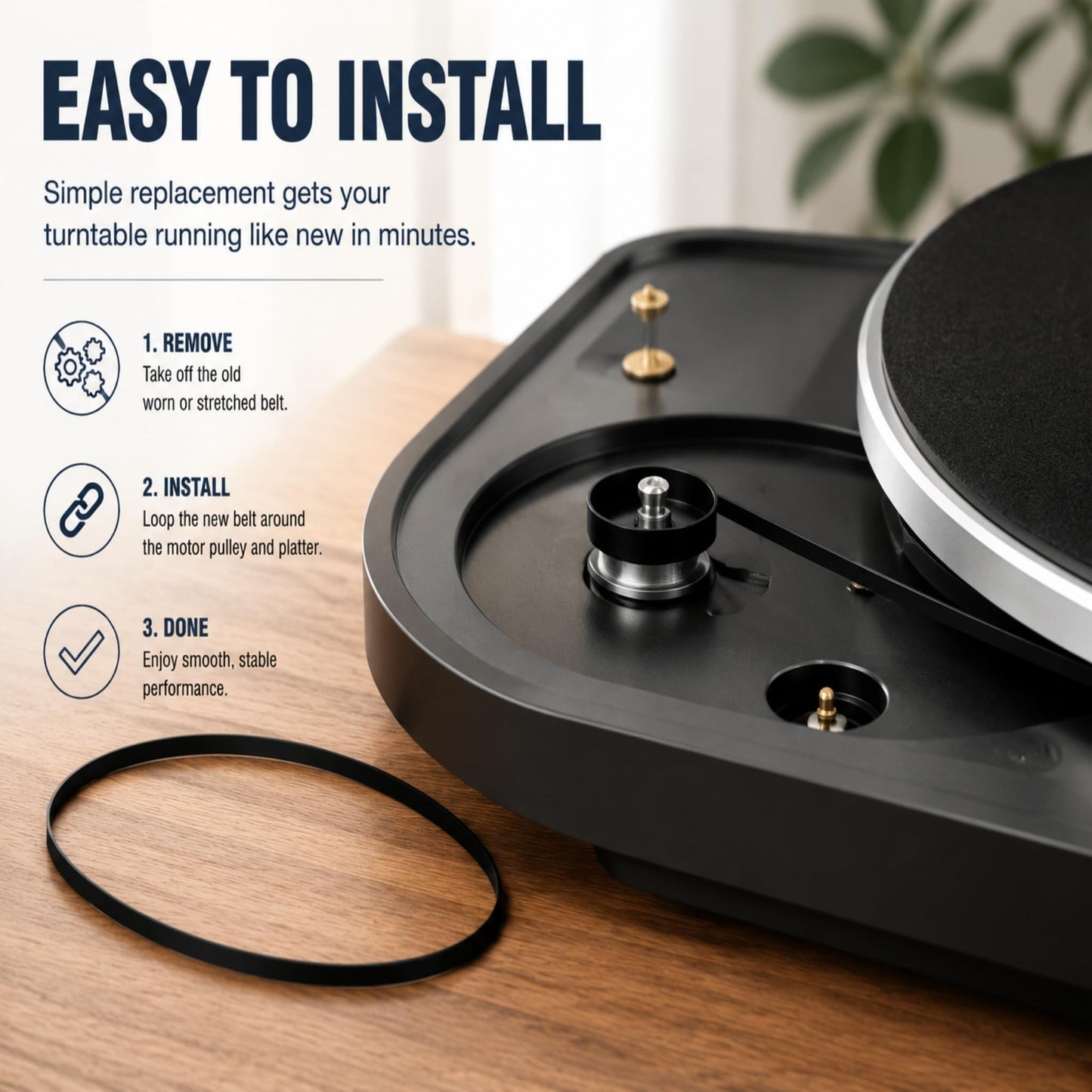 KOMITASUI - Correas de goma de repuesto para Sony MDP-555 LaserDisc