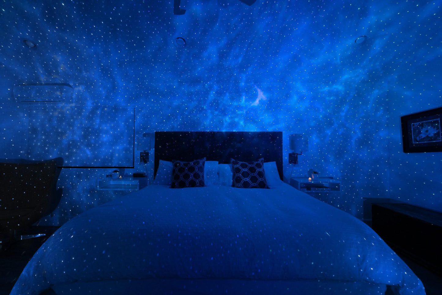 BlissLights Sky Lite Evolve - Proyector de estrellas, galaxias y nebulosa, LED, WiFi App (estrellas azules)