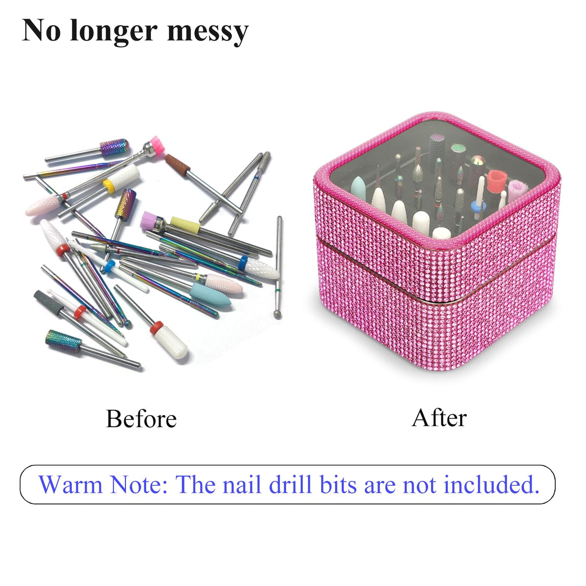 Soporte para Brocas de Uñas Cellentool Rosa 25 Agujeros a Prueba de Polvo para Herramientas de Manicura