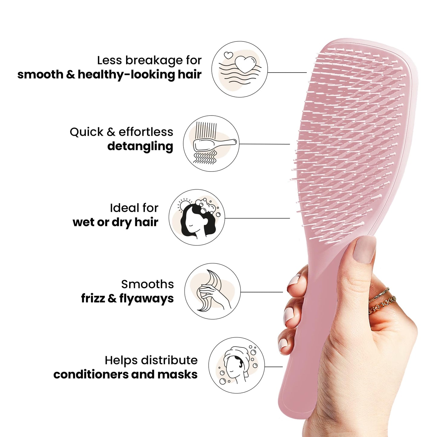 Cepillo para Cabello Tangle Teezer Rosa Wet Detangling