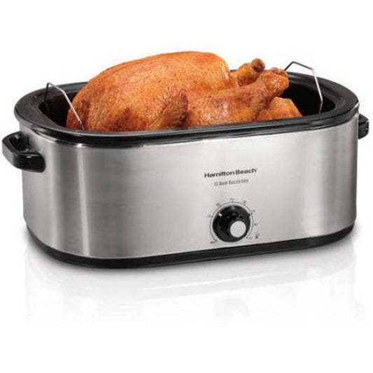 Hamilton Beach Horno tostador de 22 cuartos de galón de 28 libras con tapa de autohilvanado (acero inoxidable)