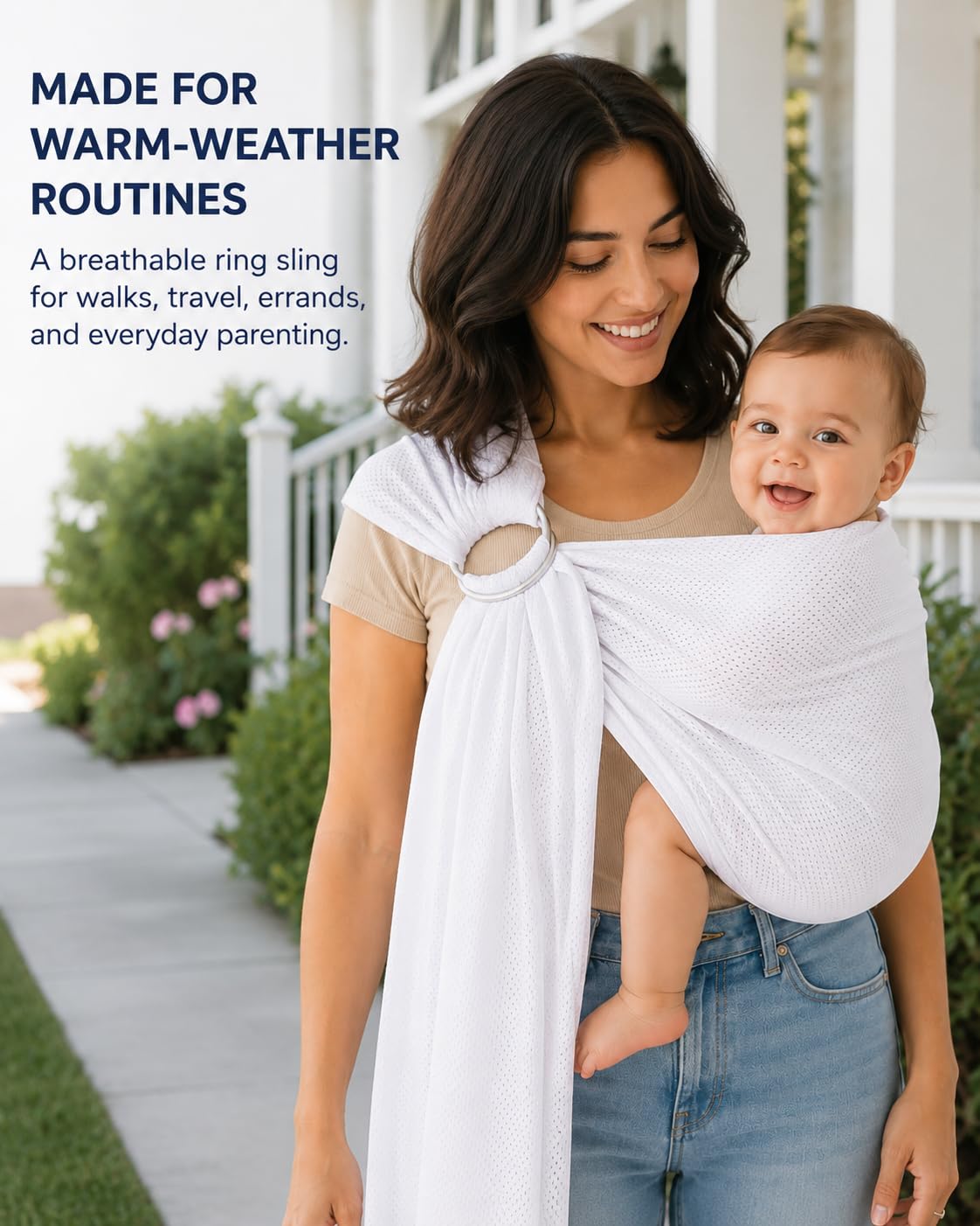 Vlokup - Bolsa de malla transpirable para bebé, recién nacidos, niños y niños pequeños, ideal para verano, natación, piscina, playa, ideal para papá también blanco