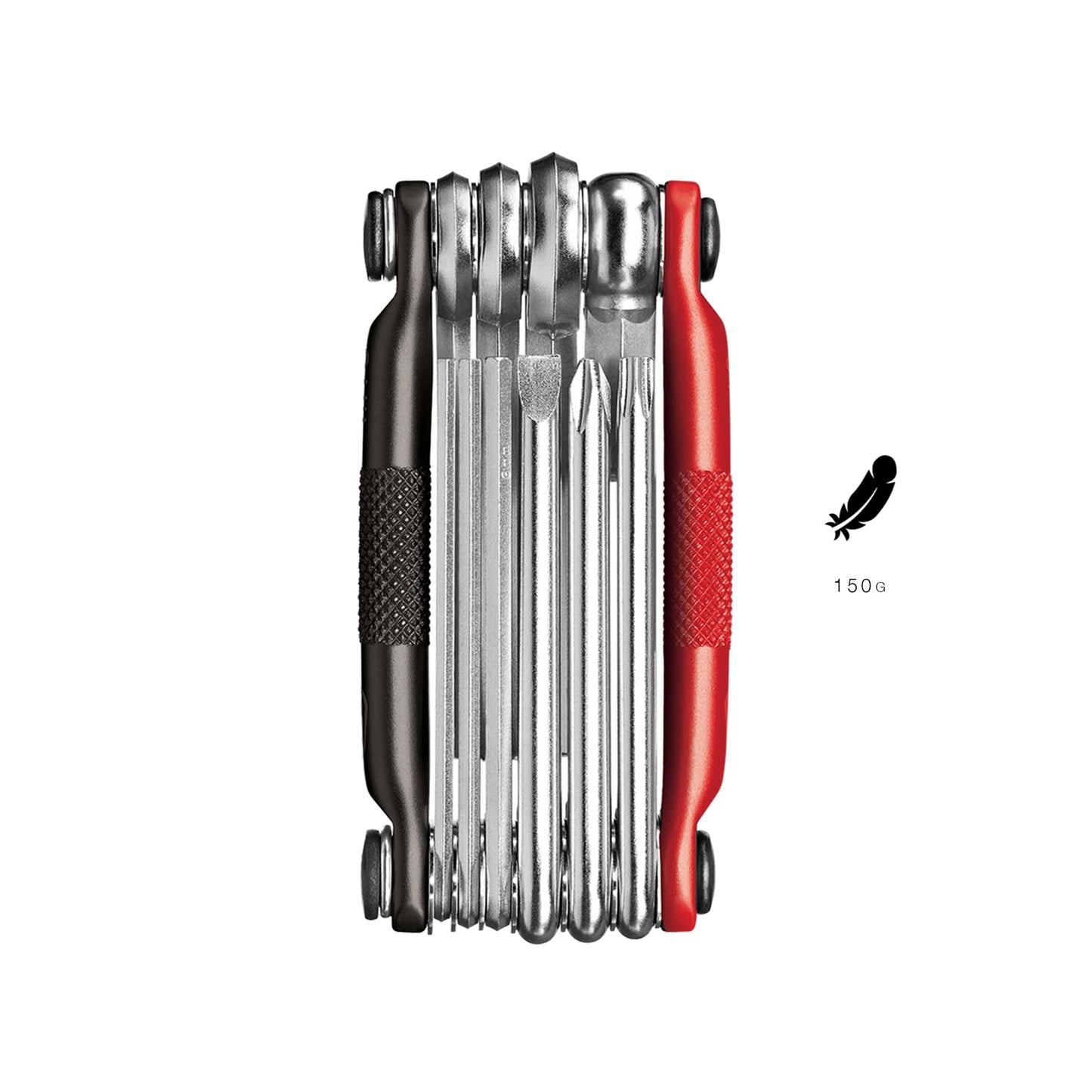Crankbrothers Multi Tool M 10 Bike Tool - Multiherramienta MTB Negro y Rojo - 10 herramientas de bicicleta (herramienta 10 en 1), ergonómicas y ligeras