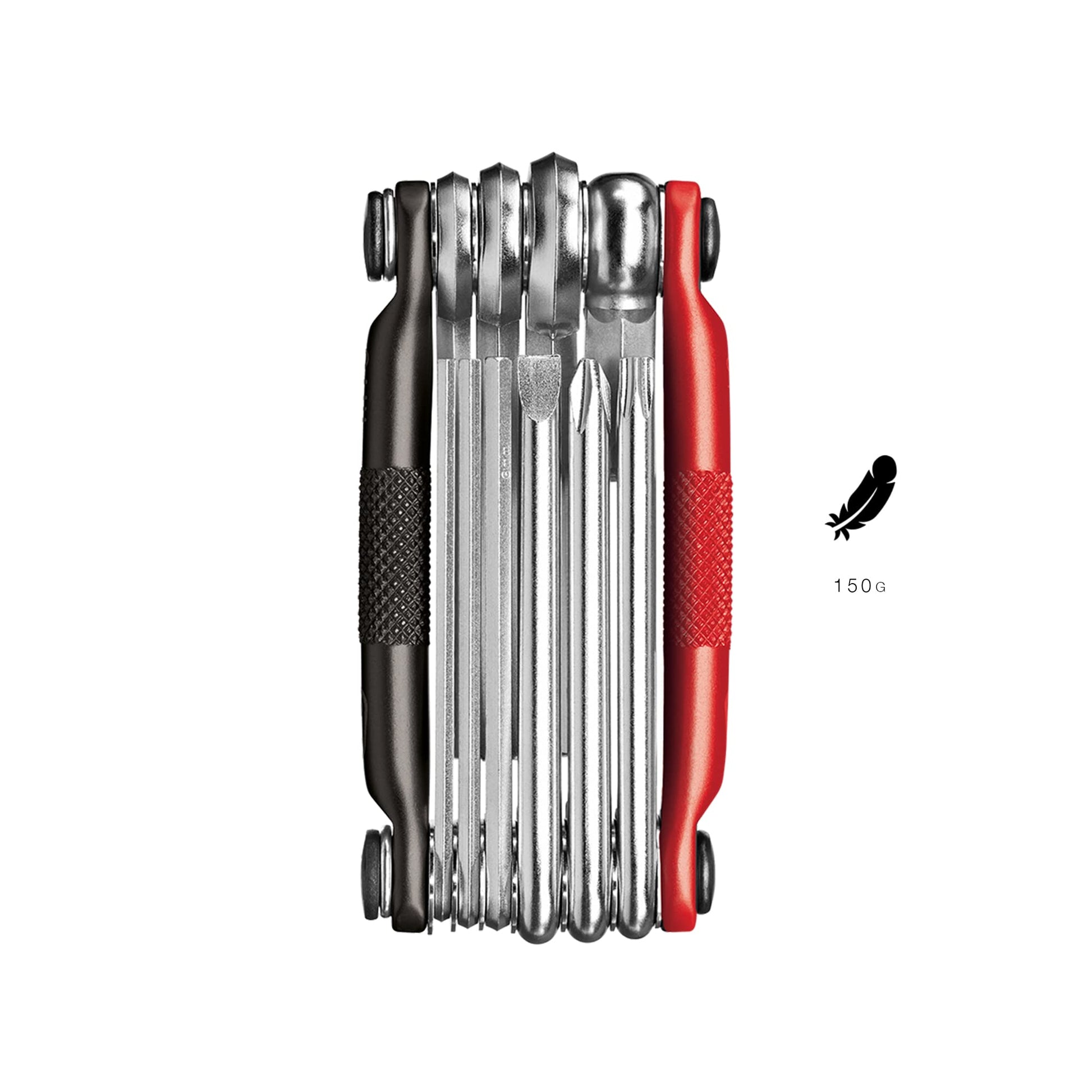 Crankbrothers Multi Tool M 10 Bike Tool - Multiherramienta MTB Negro y Rojo - 10 herramientas de bicicleta (herramienta 10 en 1), ergonómicas y ligeras