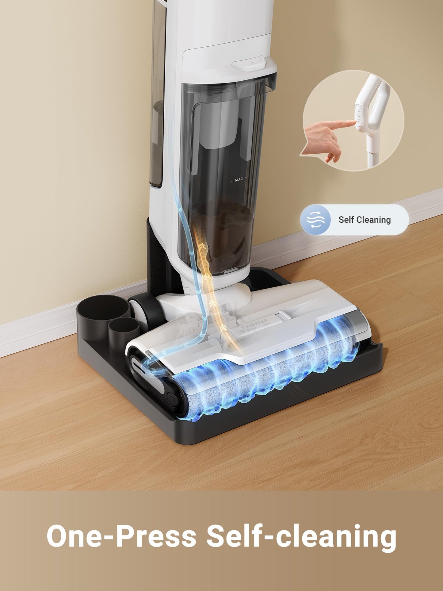 Aspiradora en Seco y Húmedo Dreame Trouver K10 Blanca con Autolavado para Pisos Duros