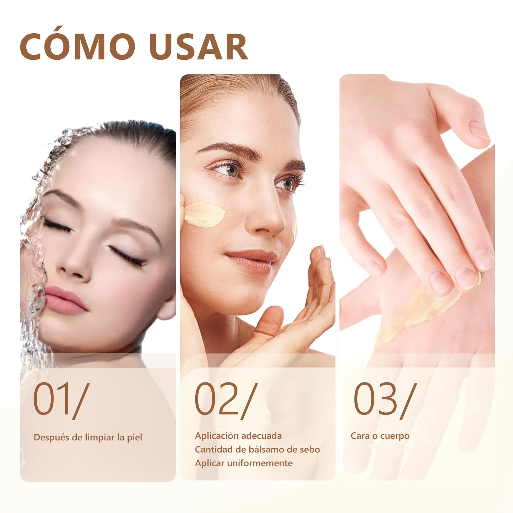 Crema de Cebo de Res con Balsamo de Miel: Sebo de Res Sebo de Res para La Cara-Crema Facial con Acabado de Pasto de Animales Alimentados con Pasto,Cuidado de La Piel Profundamente Nutritiv 2 Botellas