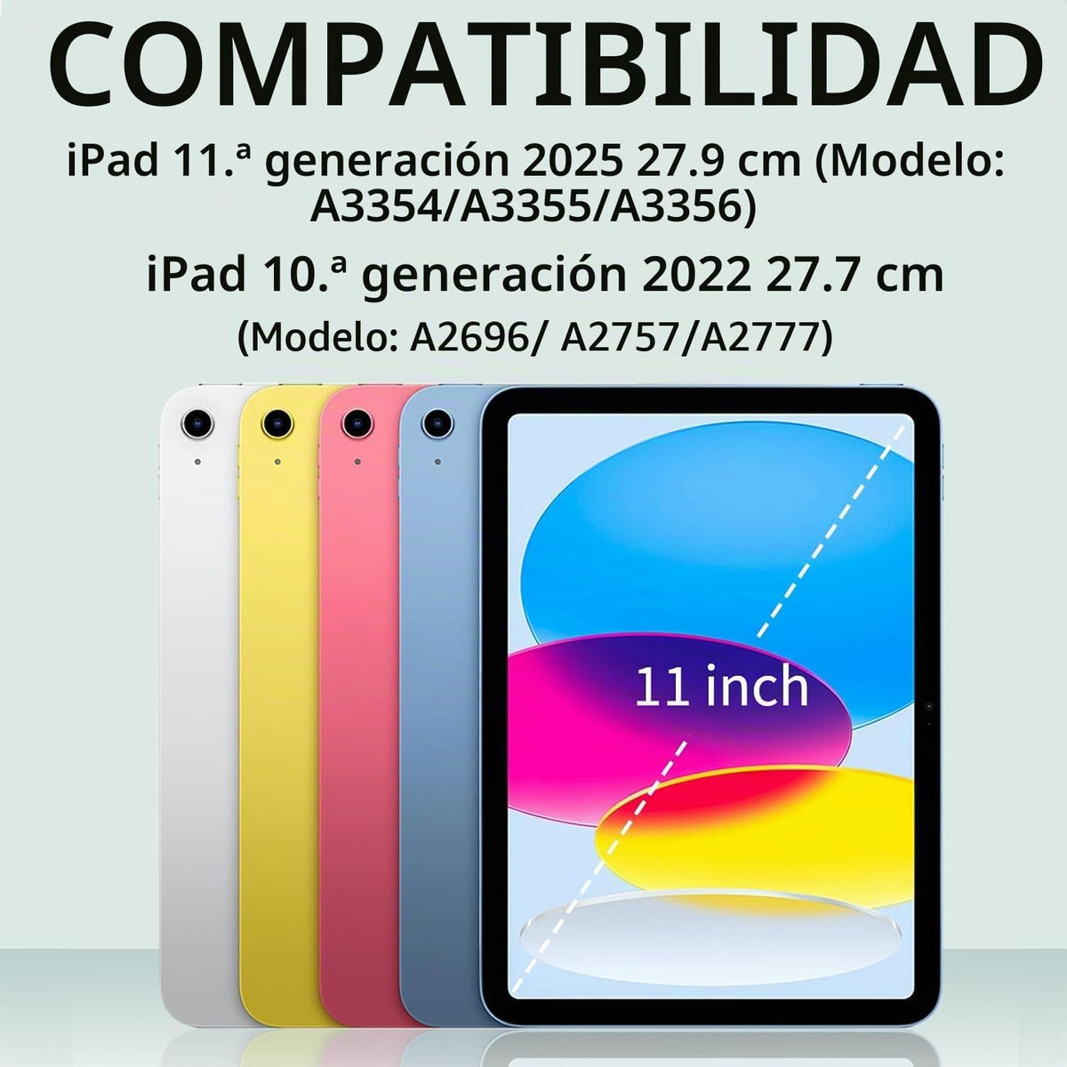 Funda Magnética con Teclado zienstar Gris para iPad 10.ª y 11.ª con Larga Duración de Pila