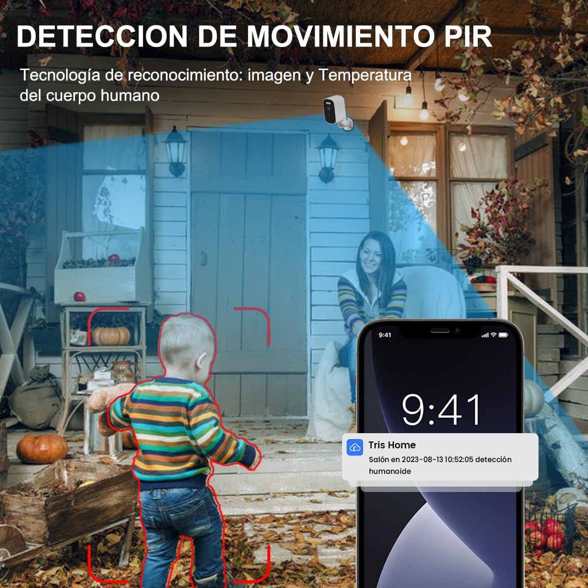 Cámara de Seguridad EASYTAO D21 Alexa 2.5K Recargable Impermeable Visión Nocturna Exteriores