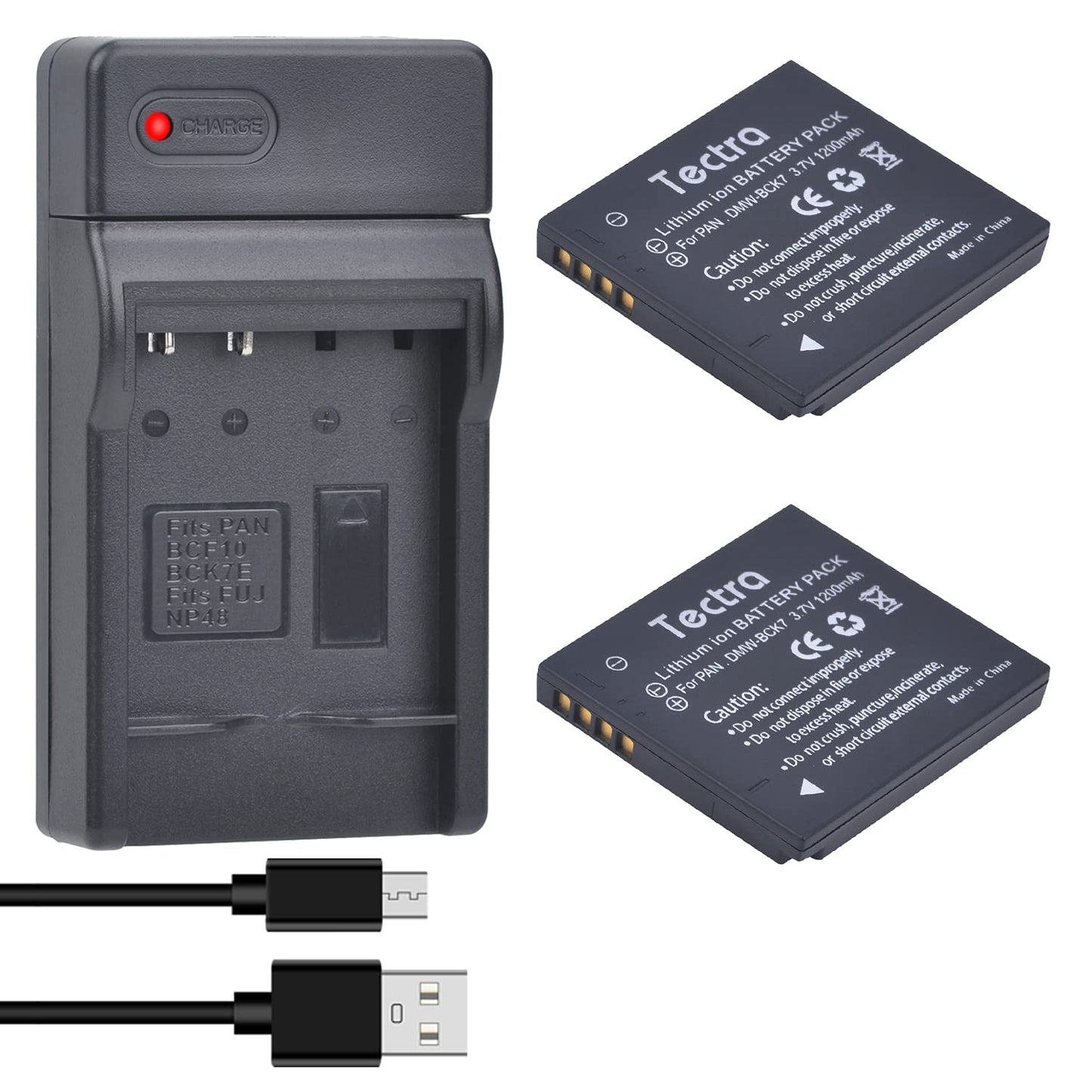 Kit de Batería y Cargador para Panasonic Lumix Tectra Negro