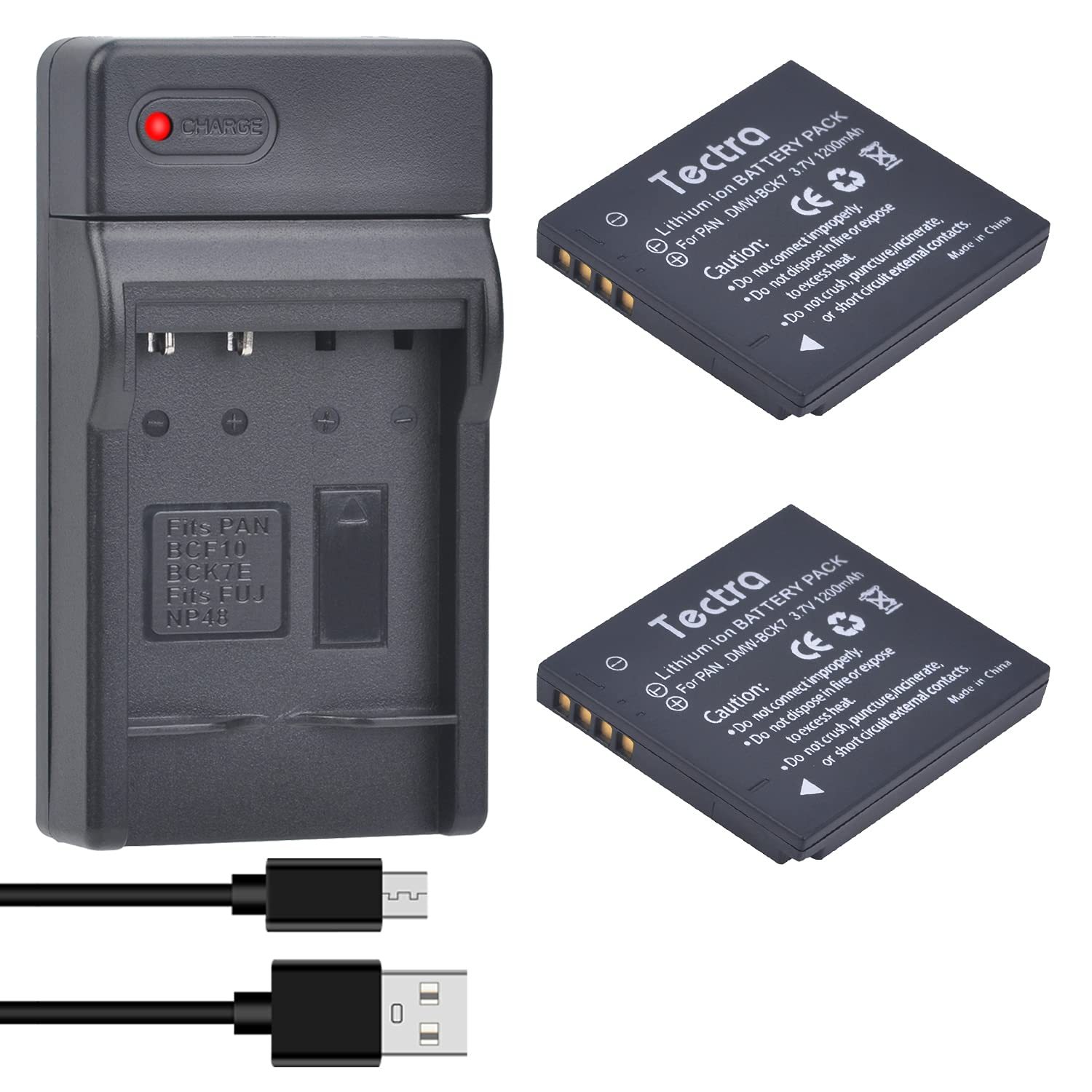 Kit de Batería y Cargador para Panasonic Lumix Tectra Negro