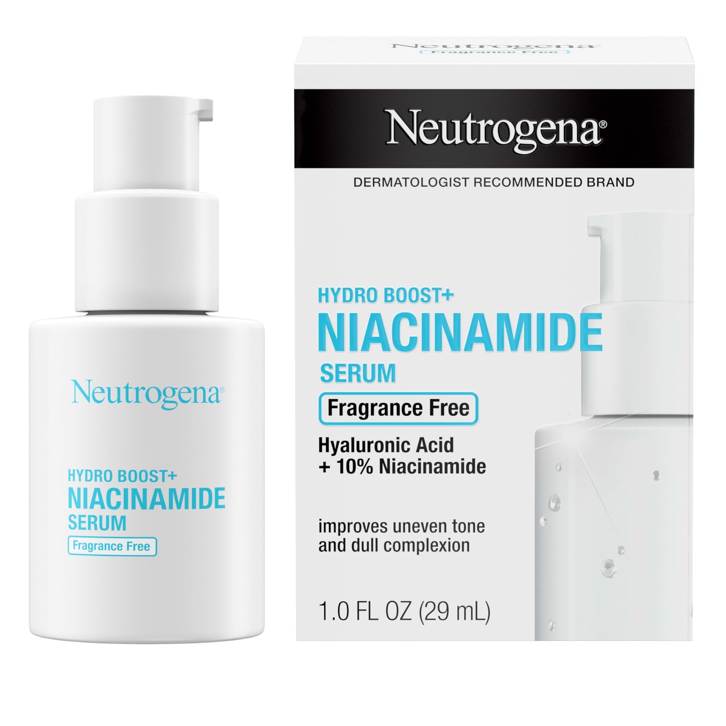 Sérum Facial Neutrogena Hydro Boost Niacinamide con Ácido Hialurónico y Vitamina B3 Sin Fragancia