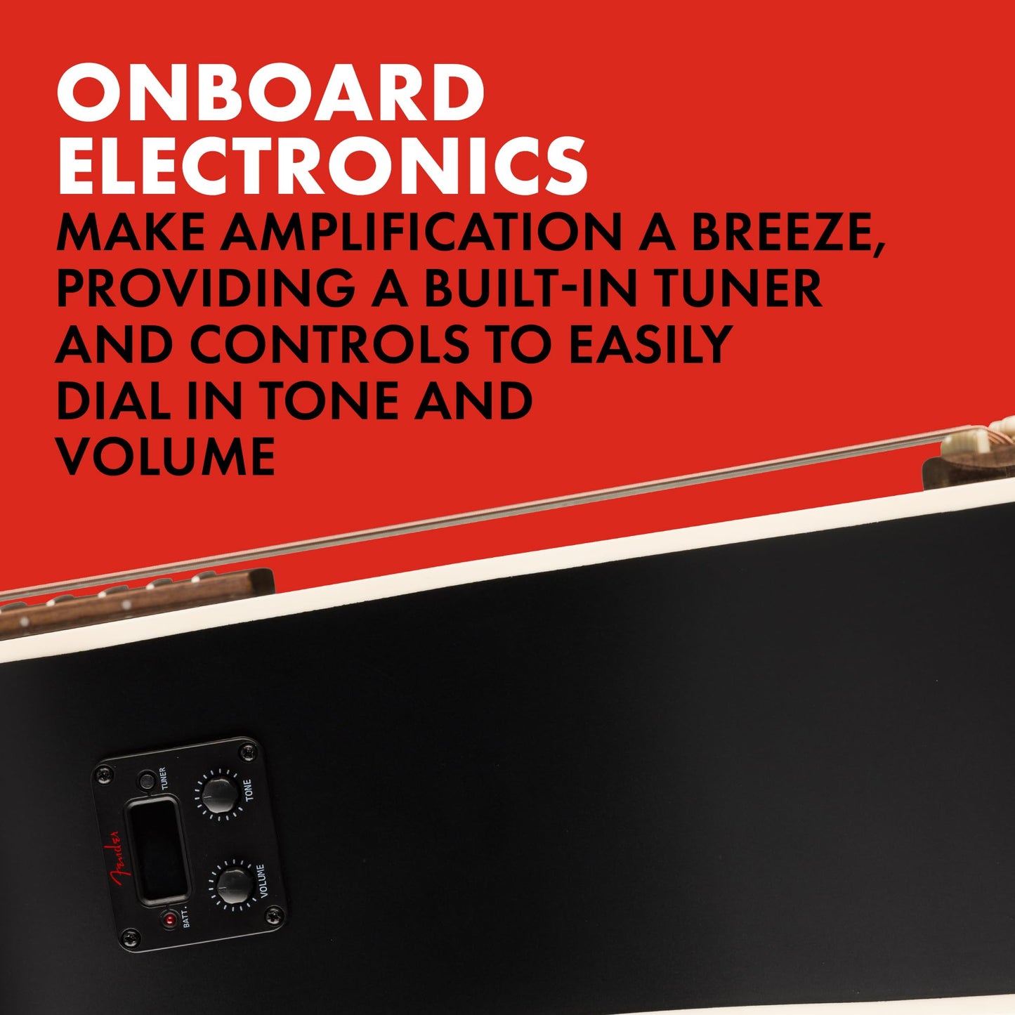 Fender Guitarra Electroacústica California Debut Redondo™ CE, Spruce Top, Black Pickguard, Black