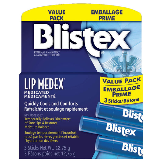 Blistex Lip Medex Stick Value Pack 3 unidades