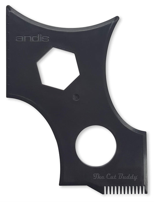 Andis Cut Buddy - Herramienta de moldeo de barba para todas las barbas y líneas capilares, uso definitivo con un recortador de barba o maquinilla de afeitar para peinar tu barba y cabello facial, color negro