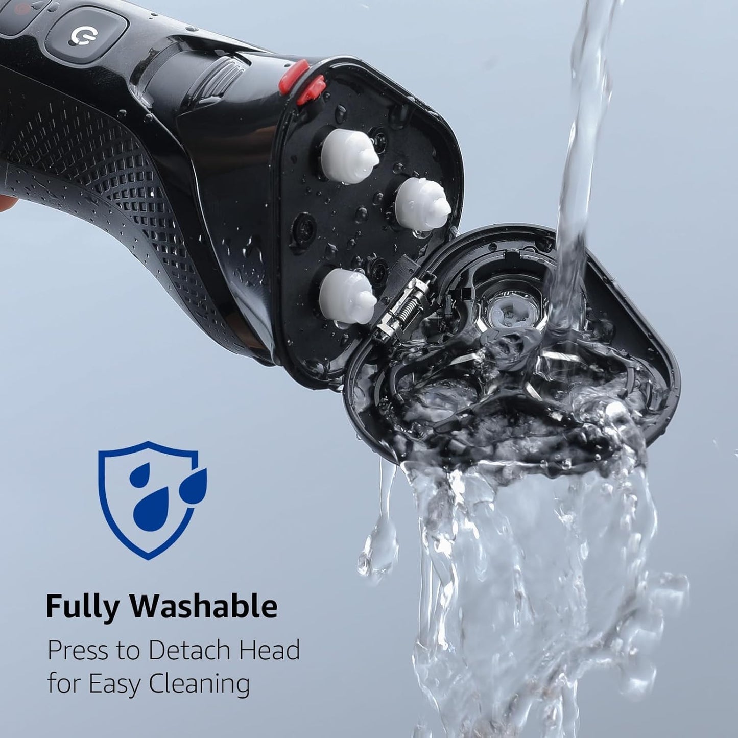 Rategist - Maquinilla de afeitar eléctrica inalámbrica para hombres: afeitadora 3 en 1 para barba/nariz y patillas - Kit de viaje impermeable IPX7, color negro brillante