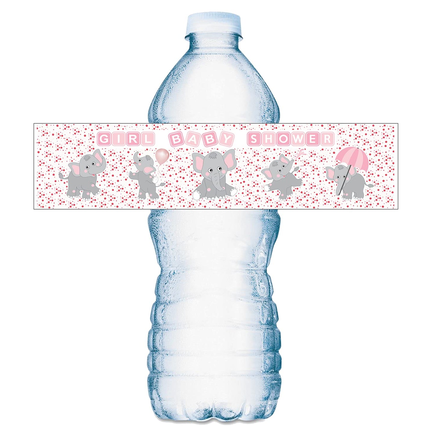 25 etiquetas de botellas de agua de elefantes rosados para fiestas de baby shower, envolturas de botellas de agua impermeables; etiquetas adhesivas para botellas de agua de niña Fabricado en Estados