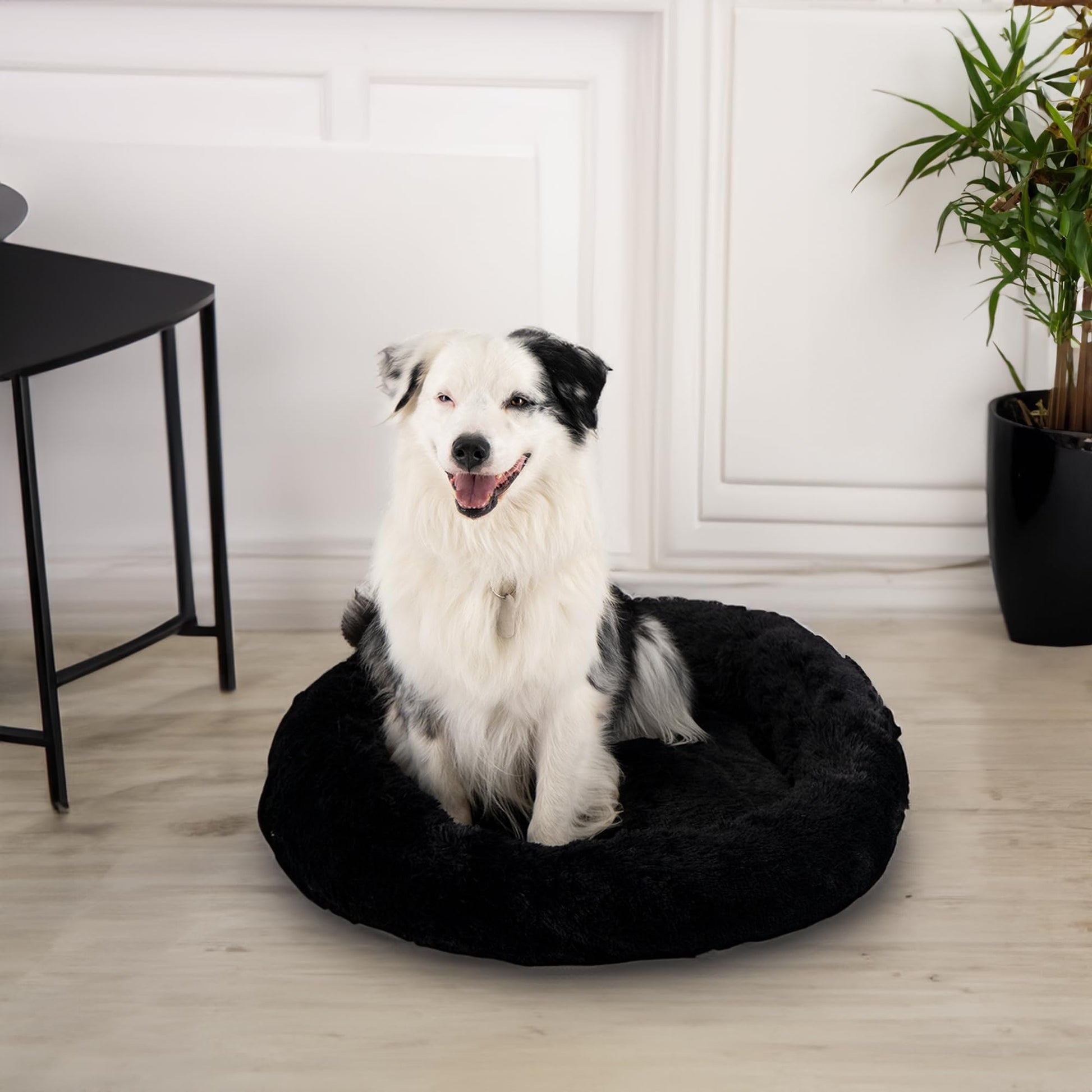 Cama para Perro Hills Negro Tipo Dona Anti Estrés Large