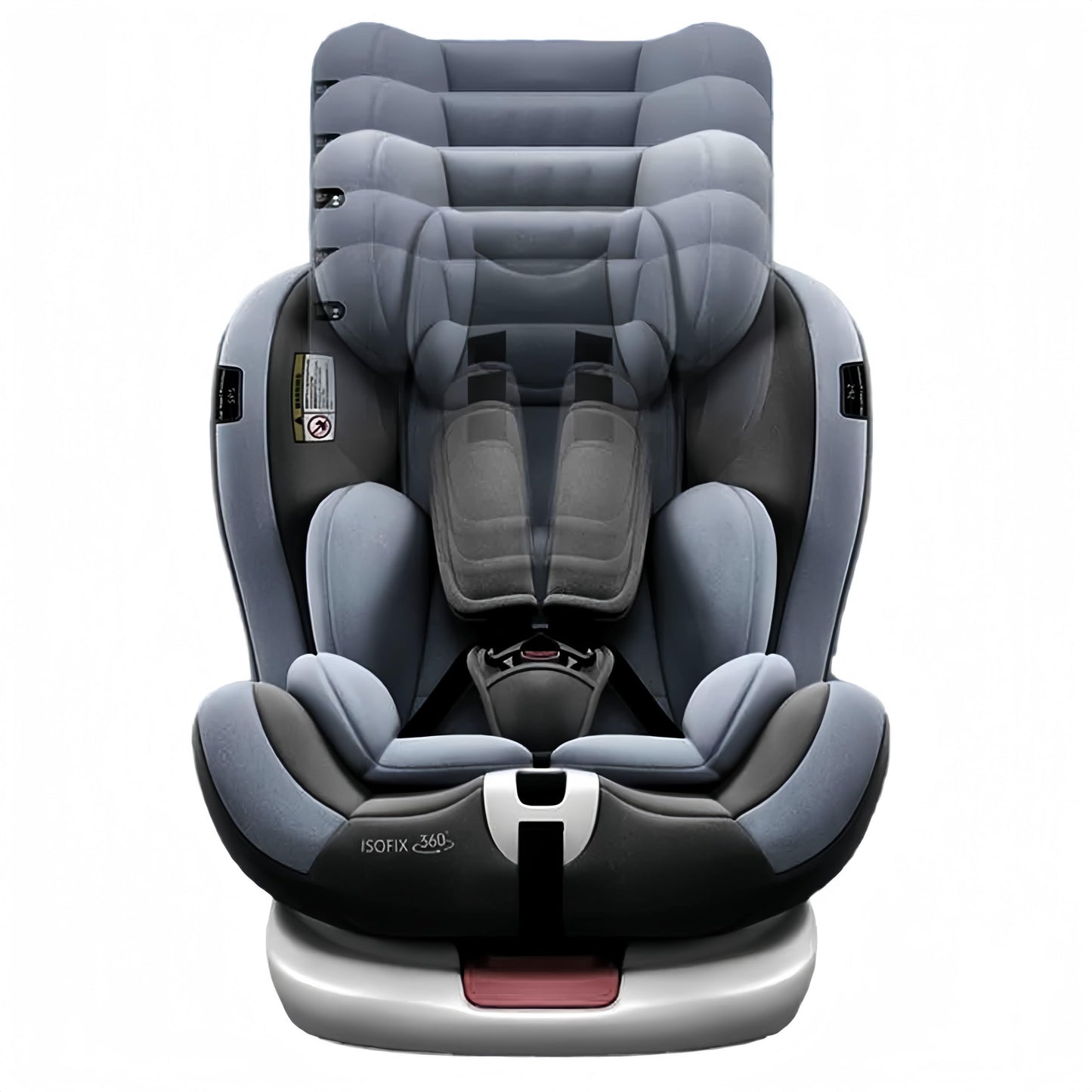 FINYQBET Autoasientos para Bebé, Asiento para Bebé Carro 3 en 1,Crecimiento Sostenible, Seguro y con Rotación 360°,Arnés de Cinco Puntos y Protección Biónica gris