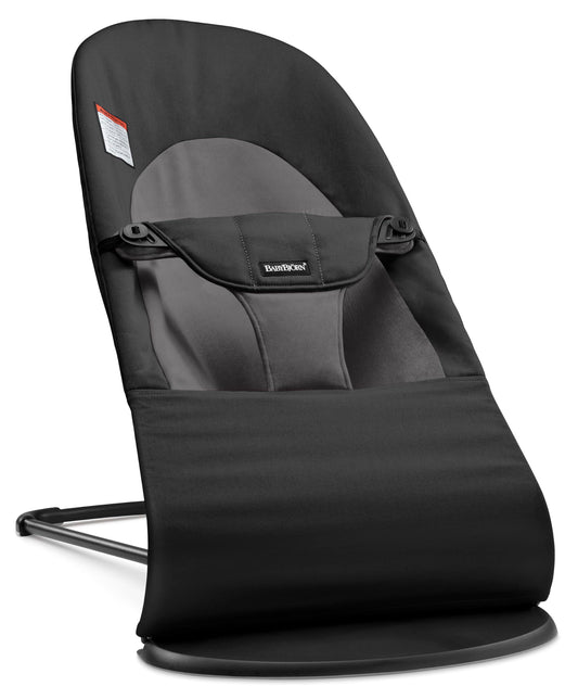 BabyBjörn Silla Mecedora para Bebé Balance Soft, Tejido, Negro/Gris oscuro
