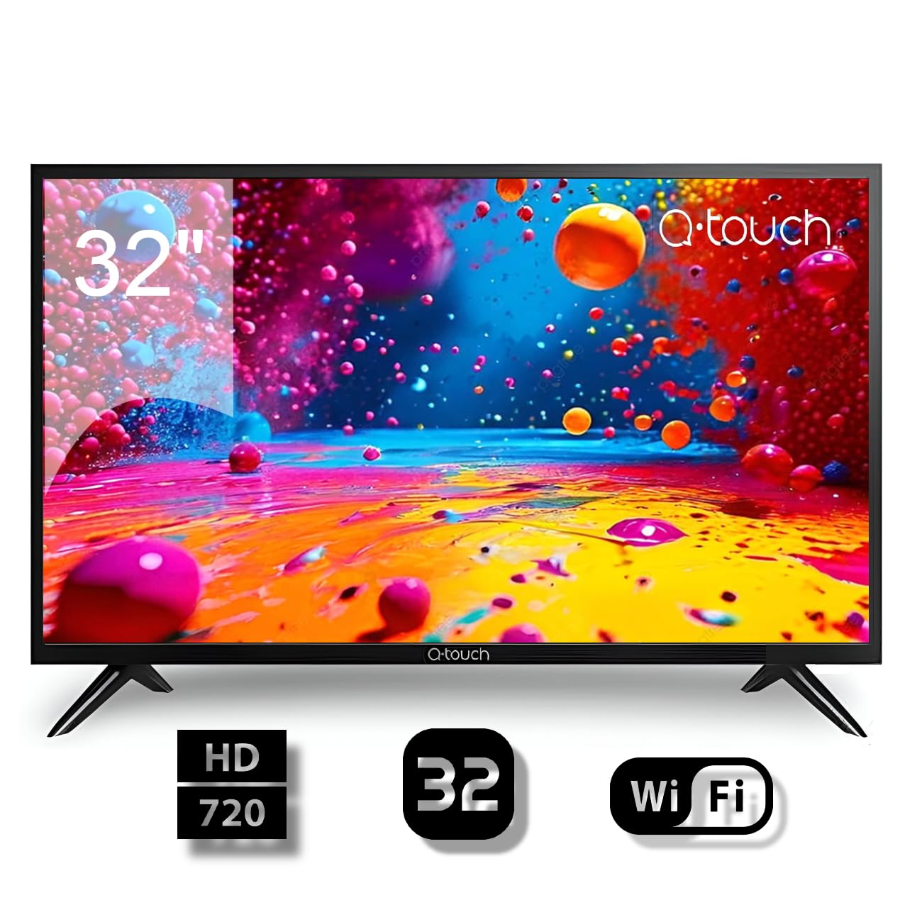Q-touch - Smart TV Android 32" HD - Pantalla LED, WiFi, Netflix, Youtube