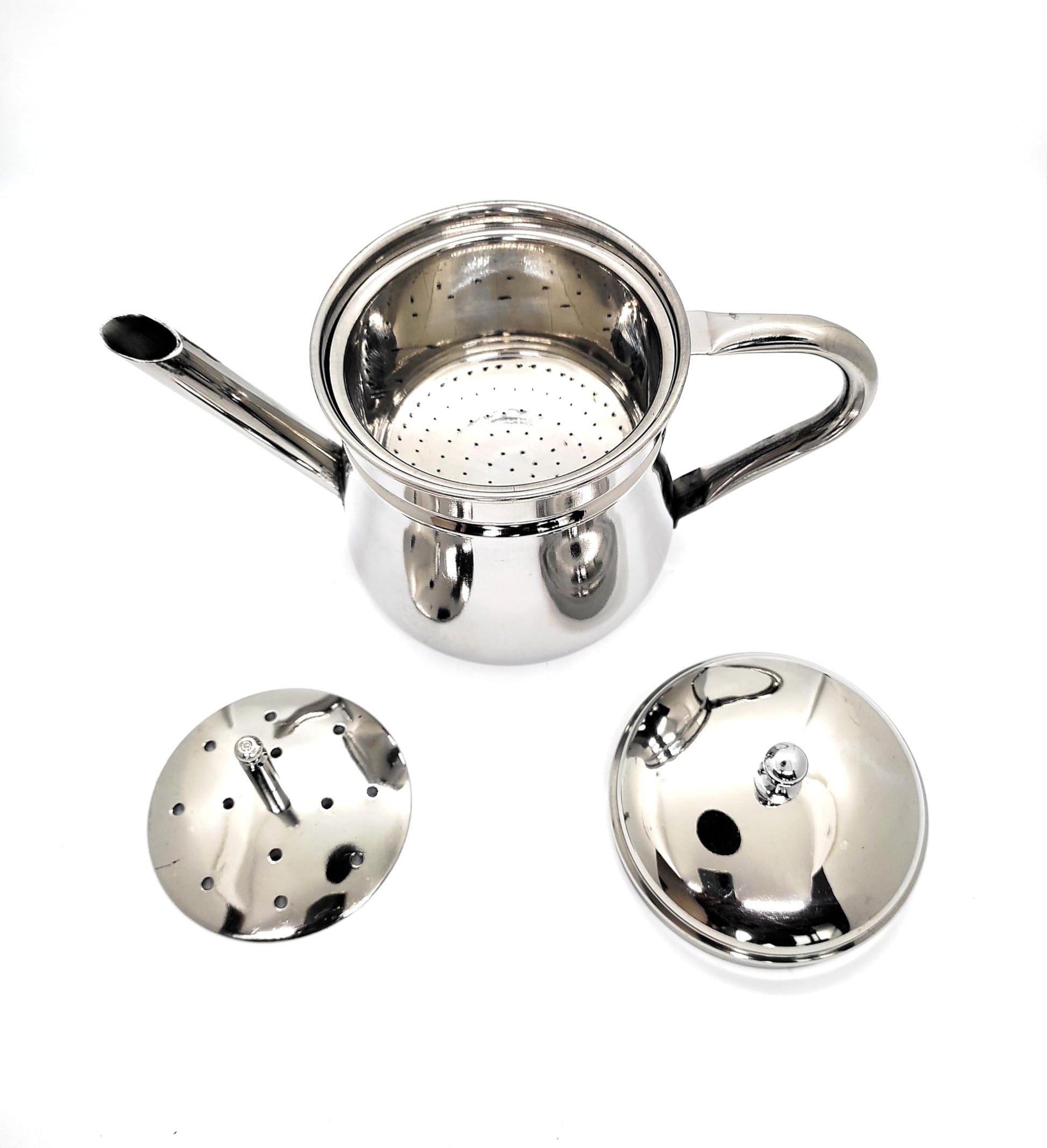 KERAM - Cafetera Percoladora, 10.8 fl oz (300 ml), capacidad de 4-6 tazas, acero inoxidable, cafetera portátil para acampar no eléctrica