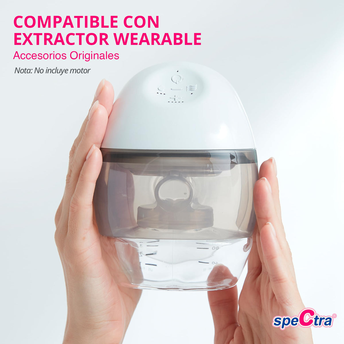 Spectra Set de Accesorios para Extractor de Leche Eléctrico Wearable Manos Libres | Incluye Copa 24 mm, Protector Anti Reflujo, Válvula, Botella, Cubierta | Accesorios y Repuestos | Original