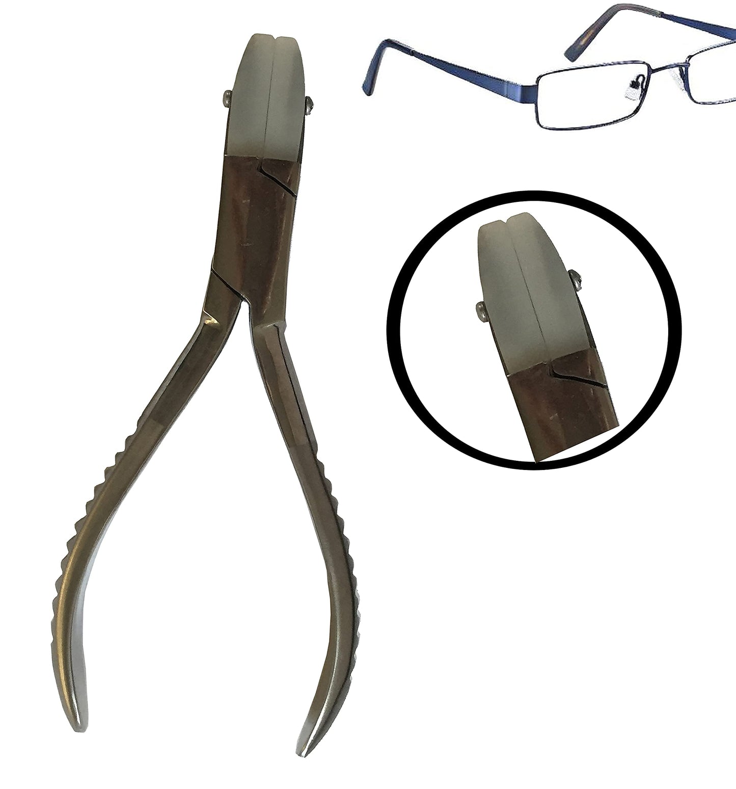 Spire Tools ® - Juego de alicates ópticos de punta redonda y plana de nailon, alicates de mandíbula para joyas (6 mm 11 mm, juego) kit de reparación de gafas