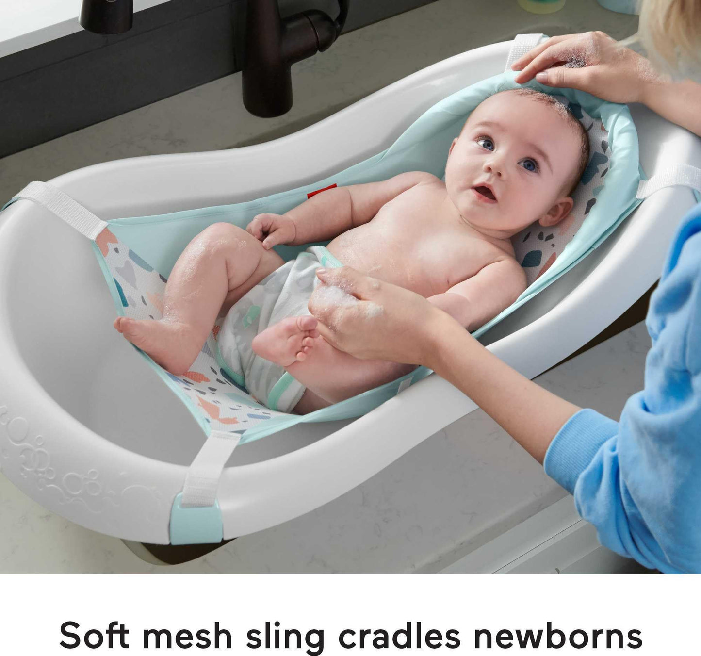 Fisher-Price Baby, Bañera de Lujo 4 en 1, Tina de Baño para bebés en etapa de desarrollo