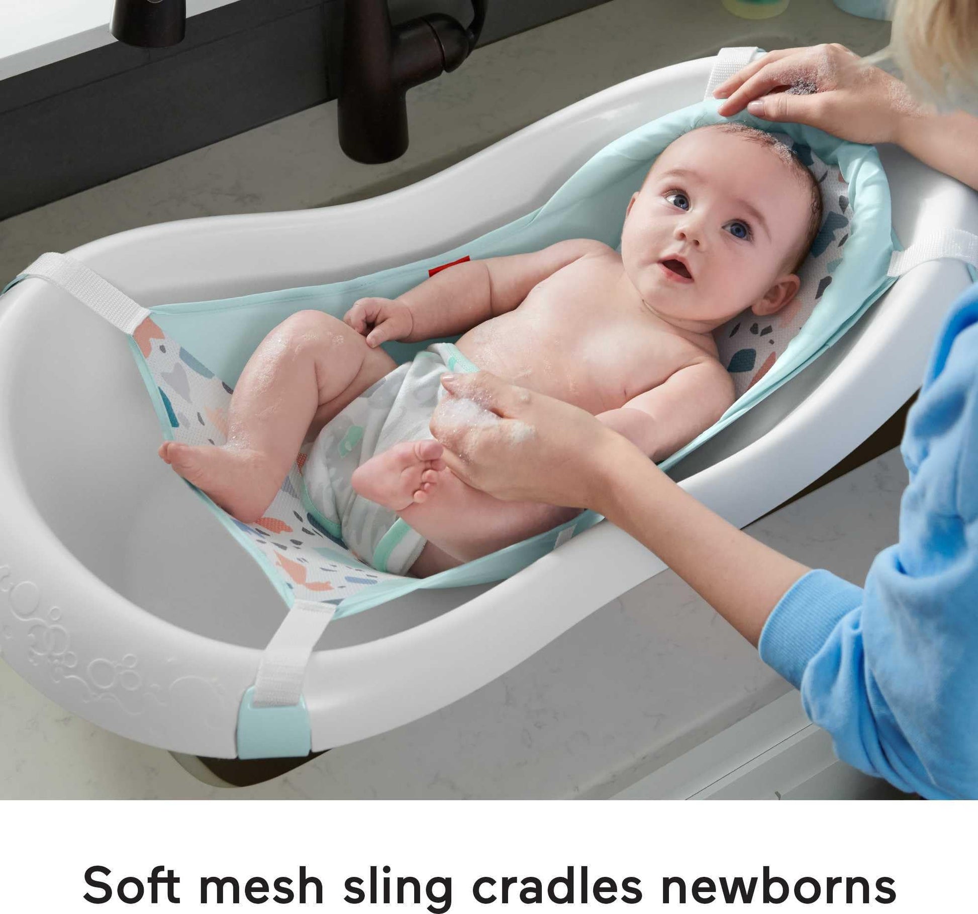 Fisher-Price Baby, Bañera de Lujo 4 en 1, Tina de Baño para bebés en etapa de desarrollo
