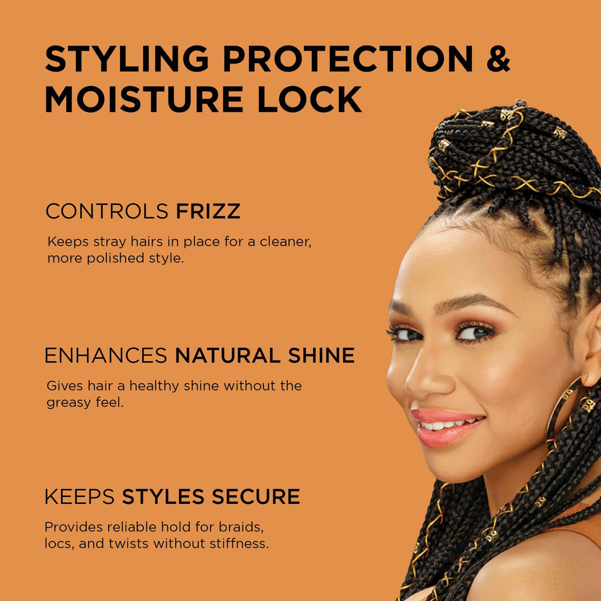African Pride Gel para trenzas, cierres y giros - Sin sulfatos, sin parabenos - 8 onzas