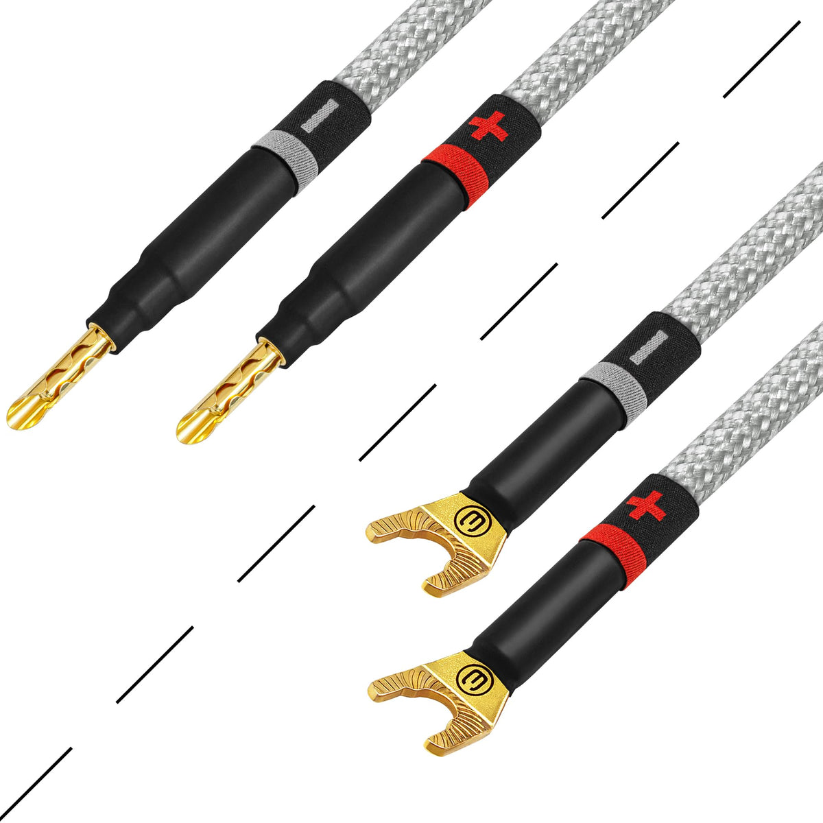 Cable de Altavoz WORLDS BEST CABLES Eminence Gold Plata y Tweed 8 Pies 8 AWG OFC Ultra Puro de Alta Fidelidad para Canal Central