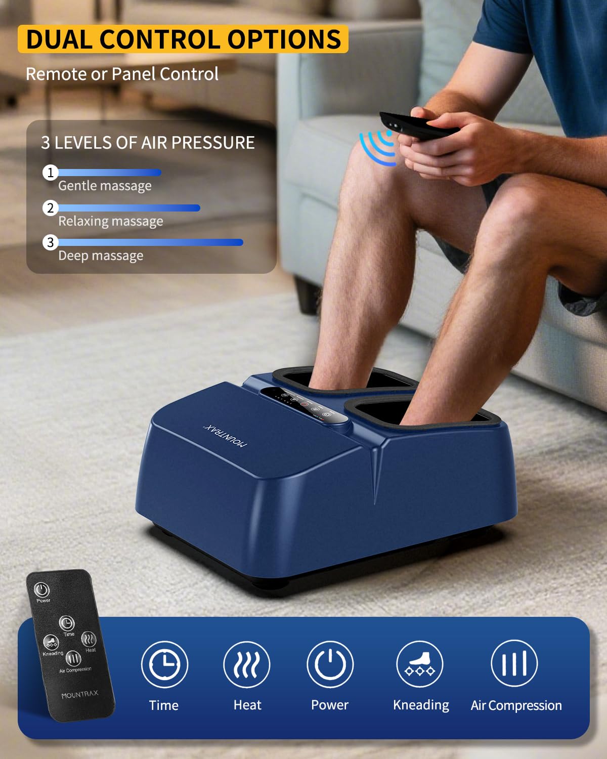 Máquina Masajeador de Pies MOUNTRAX Calor Shiatsu Amasado Profundo para Mujer y Hombre