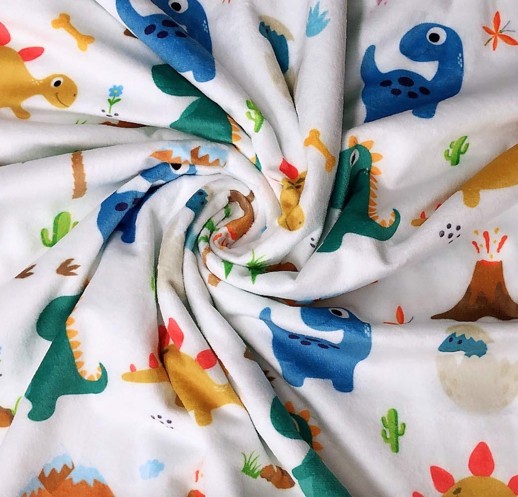 BUTTZO - Cobija para niños y niñas pequeños, bebés, recién nacidos de doble capa, suave, de felpa con respaldo punteado; regalo para baby shower (diseño de dinosaurio verde, de 30 x 40 pulgadas)