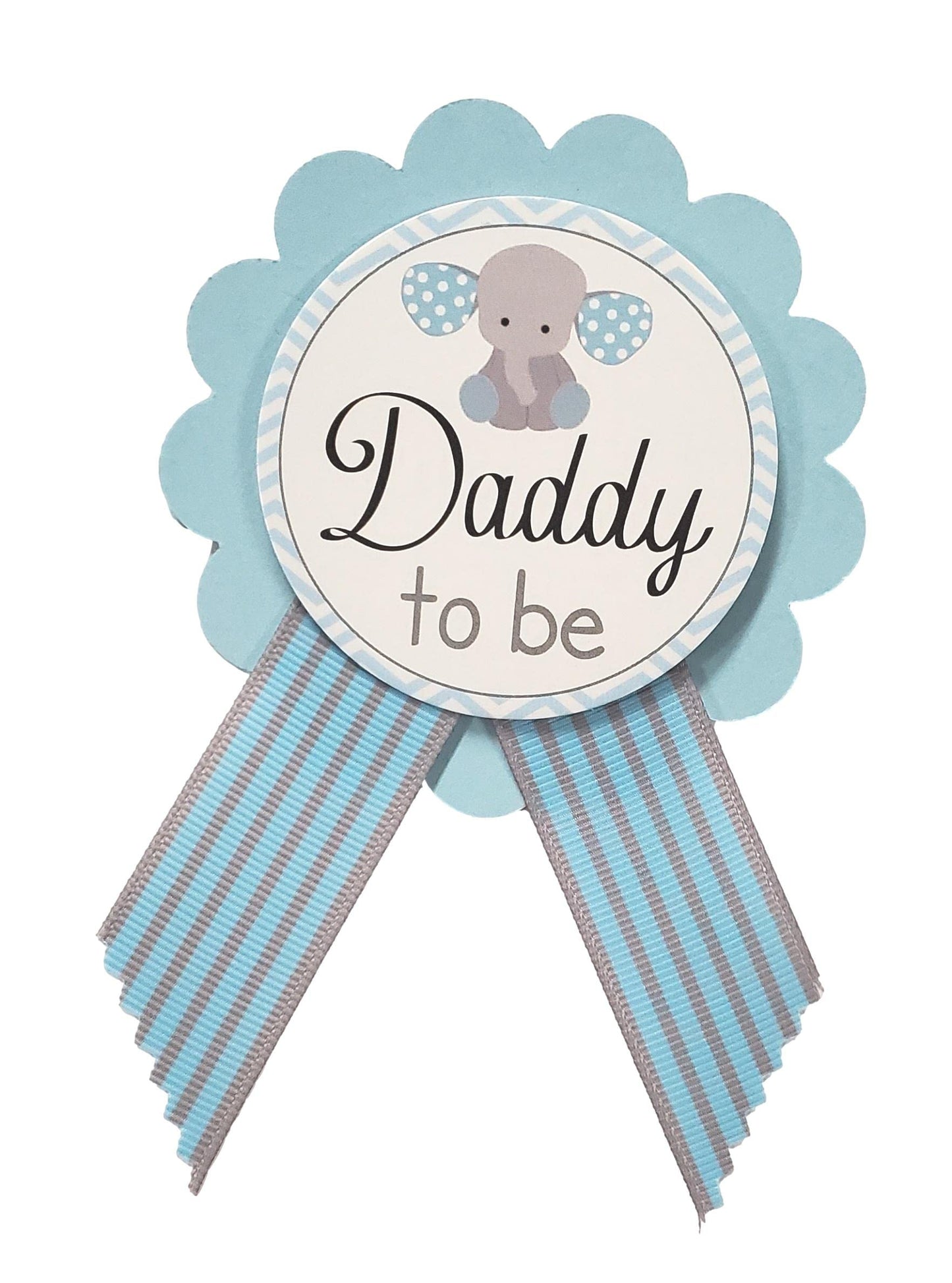 Amy's Bubbling Boutique, Inc. - Botón de baby shower con elefante para papá o bebé, azul y gris, Baby Sprinkle
