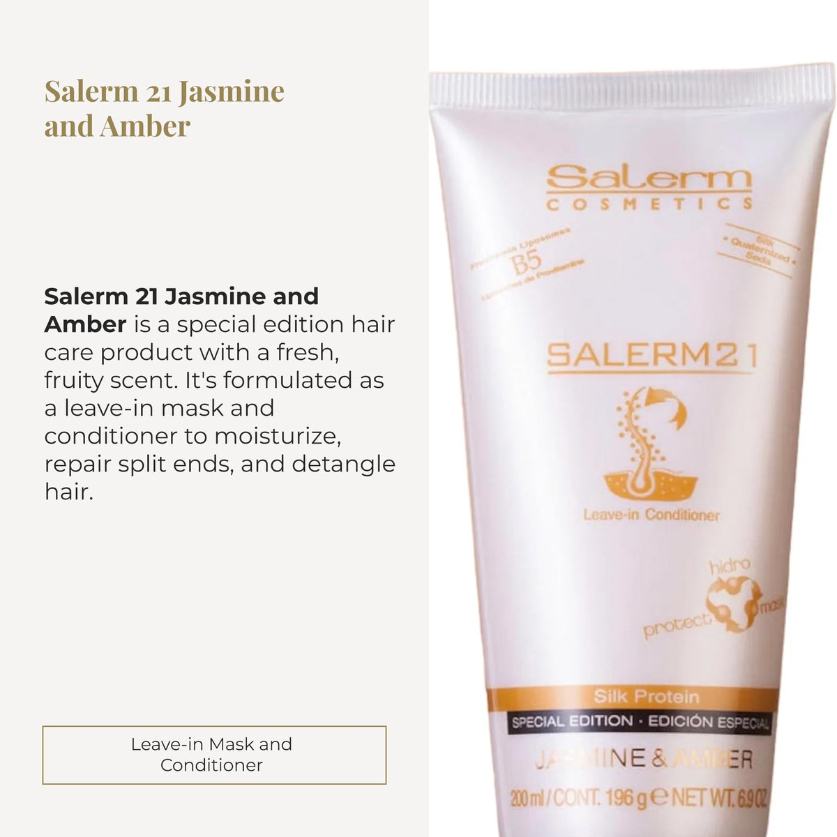 Salerm 21 B5 Silk Protein Leave-In Conditioner Jasmine & Amber, 6.9 Ounce