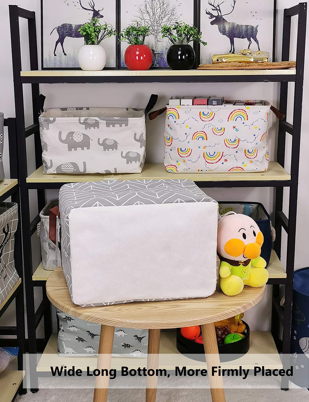 QUEENLALA Cesta de lavandería rectangular/Cesta de lavandería plegable para guardería para organizar/Contenedores de almacenamiento/Cestas de almacenamiento para juguetes de niños para oficina