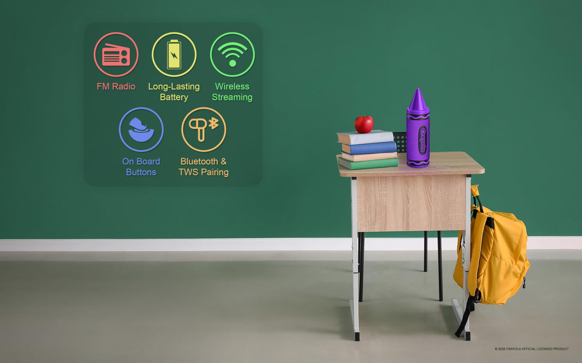 Altavoces Bluetooth Crayola Inalámbricos en Forma de Crayón con Sonido HD para Niños