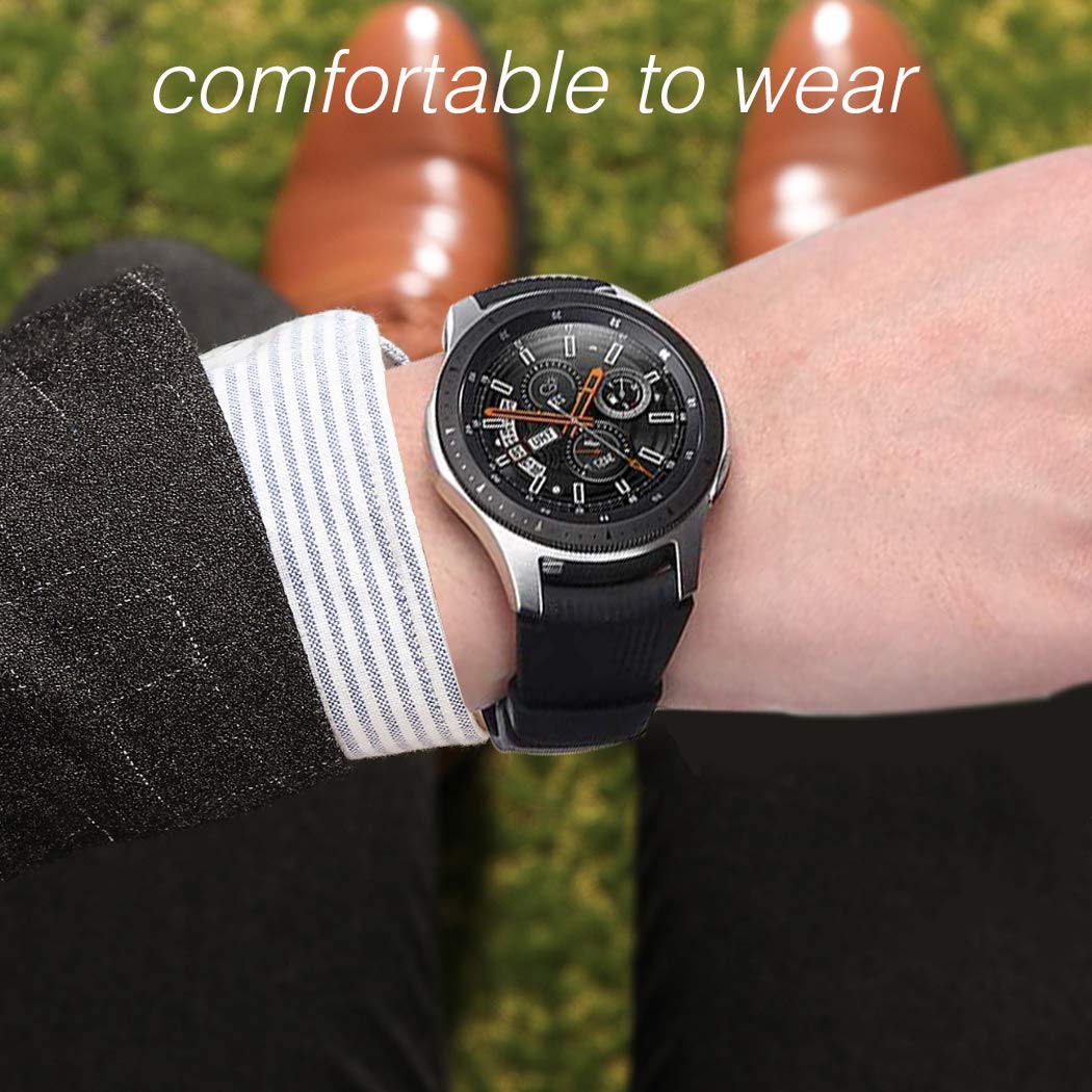 HSWAI Compatible con Samsung Galaxy Watch 46mm bandas/Gear S3 Frontier, Classic Watch Bands/Galaxy Watch 3 bandas 45mm, 22mm bandas de silicona suave pulsera correa deportiva para hombres y mujeres
