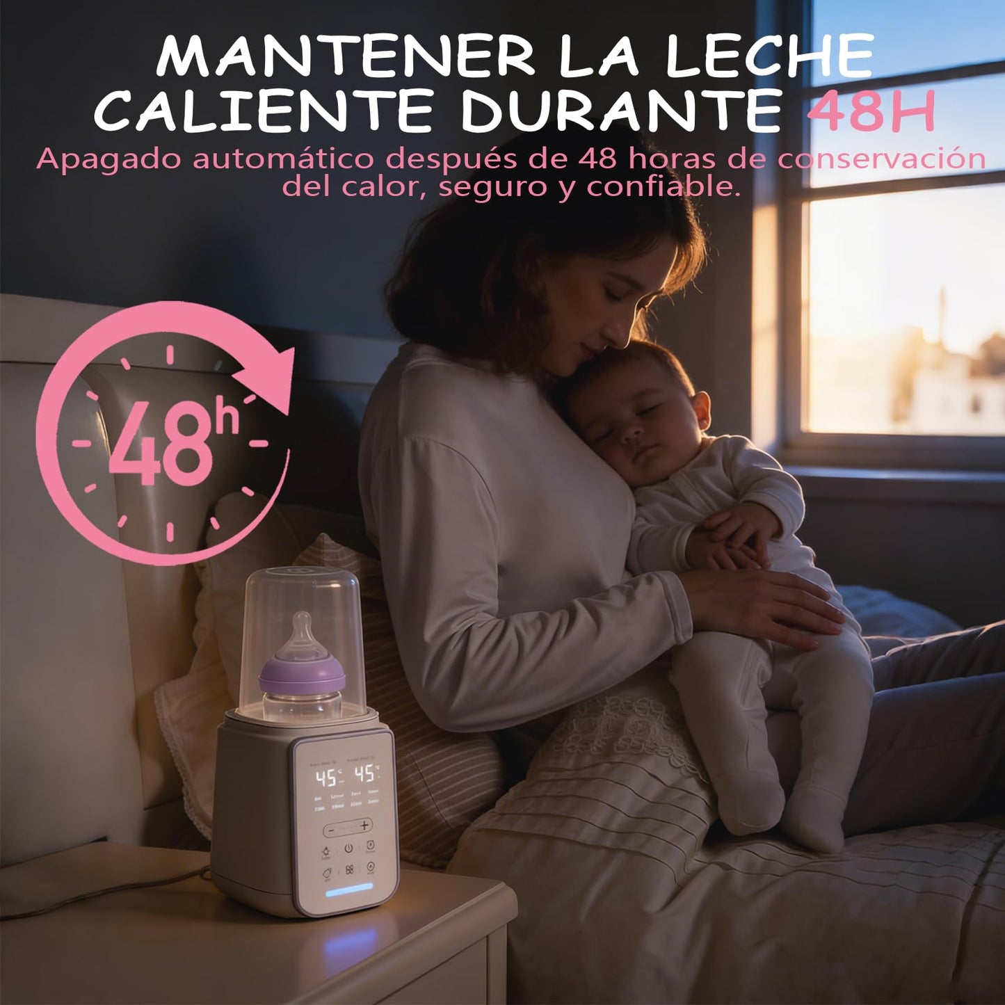 Calentador de Biberones 8 en 1 Eléctrico, Esterilizador de Biberones, Control Preciso de Temperatura, Función de temporizador, para Leche Materna o Fórmula, Es perfecto para las nuevas mamás.