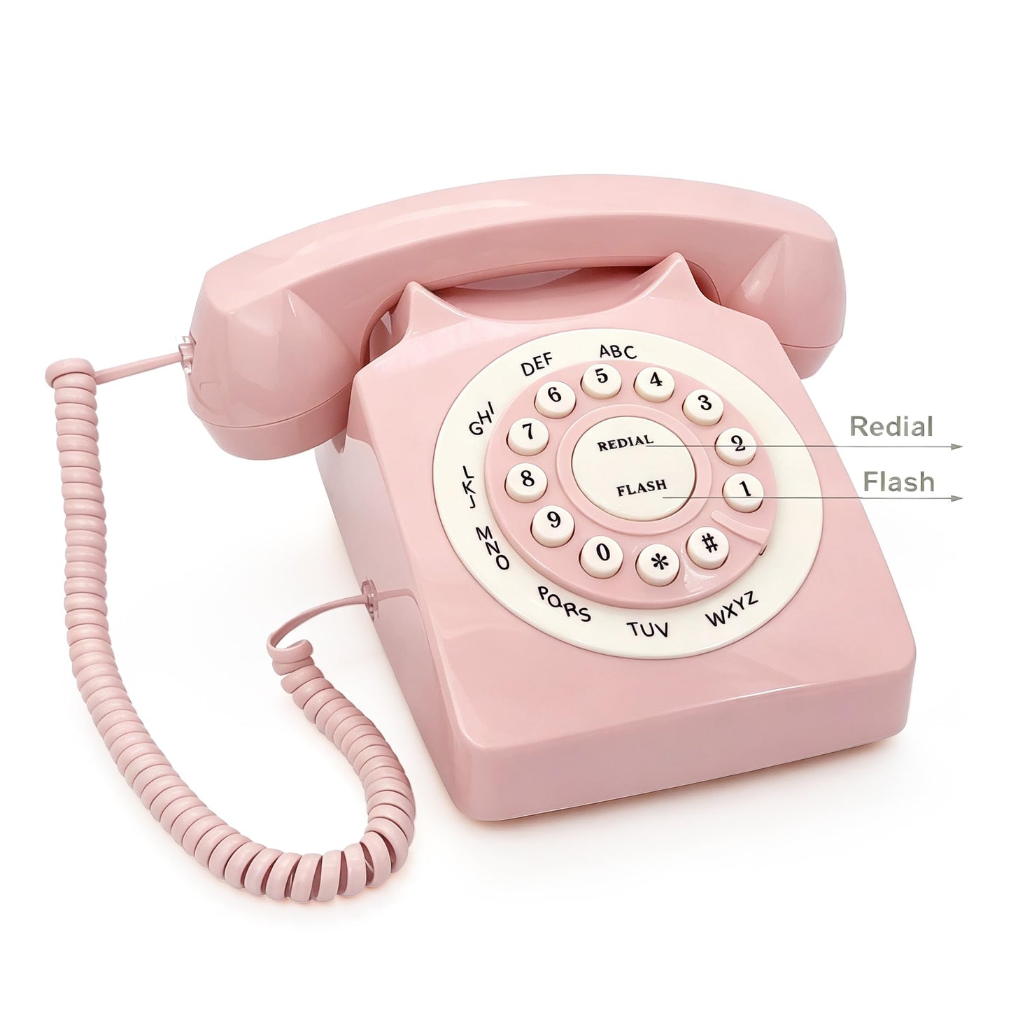 TelPal - Teléfono fijo con cable, clásico clásico y antiguo, para el hogar y la oficina, teléfono con cable, regalo para personas mayores
