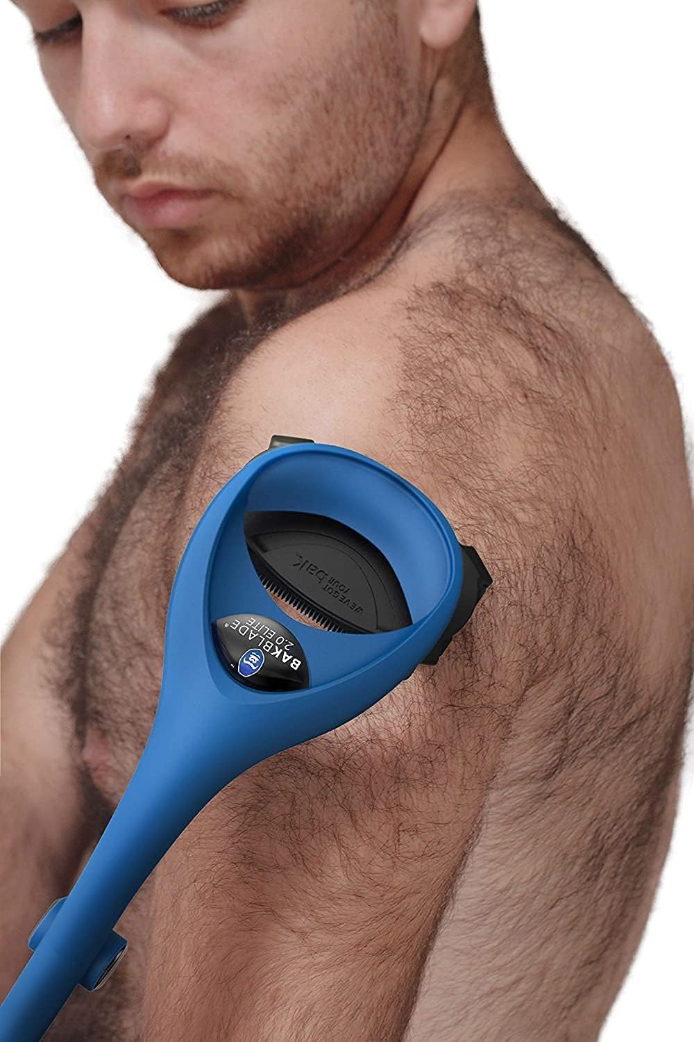 baKblade 2.0 PLUS - Afeitadora de espalda para hombre (bricolaje), mango ergonómico, afeitado húmedo o seco (cuchillas adicionales incluidas)