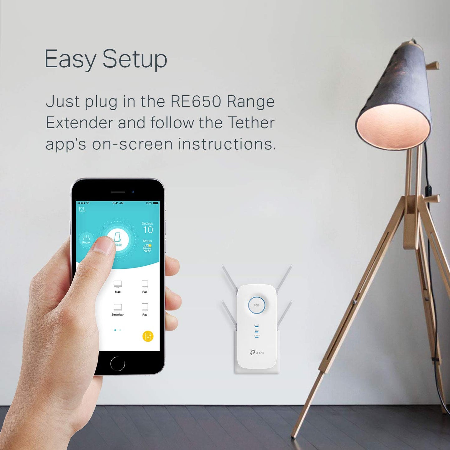 Extensor de Rango TP-Link RE650 Blanco con 4 Antenas Externas y Puerto Gigabit Ethernet
