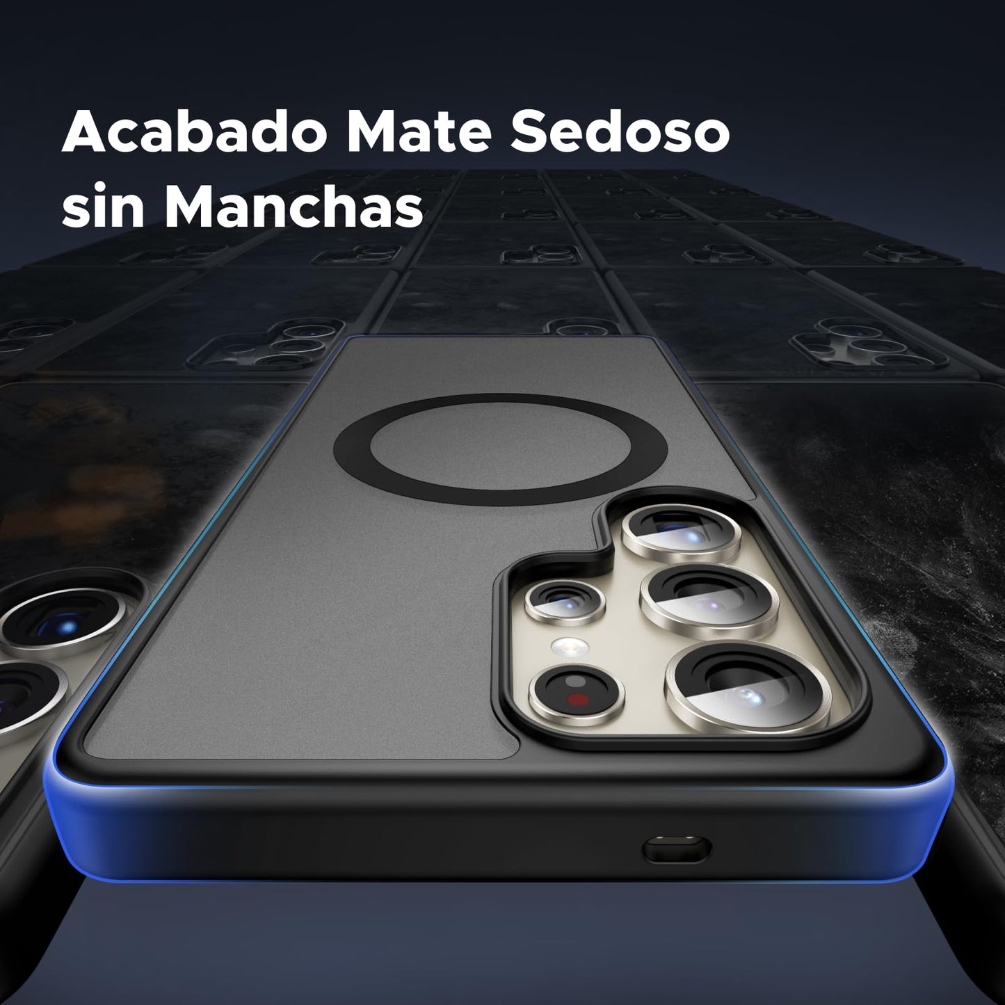 Funda Magnética UGREEN Negra Respaldo Mate Anticaída para Galaxy S25 Ultra Antigolpes