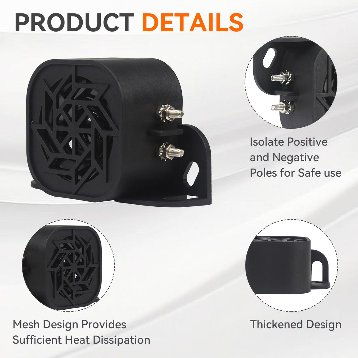 Alarma de Respaldo GAMPRO 735 Negro con Tono de Sonido súper Fuerte e Impermeable 110 dB para Camión y Coche