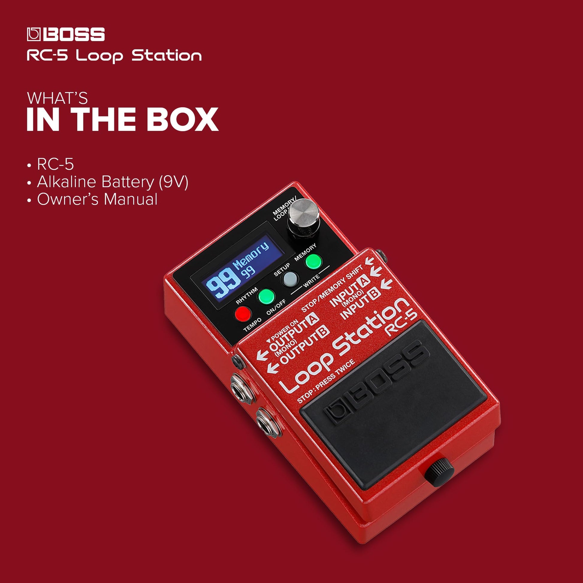 Boss RC-5 Loop Station - Pedal de grabación de frases compacto