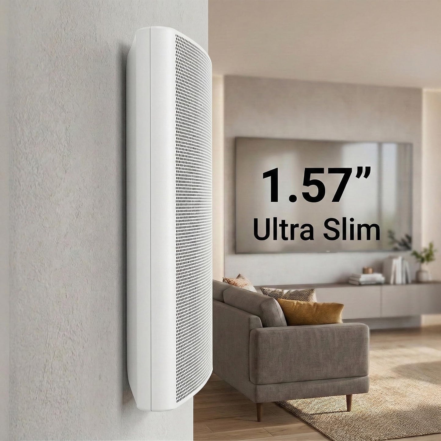 STUDIOFINIX - Altavoces ultradelgados de montaje en pared de 5.25 pulgadas y 240 W, altavoces pasivos de cine en casa de 8 ohmios para recámara, cocina, sala de estar, blanco (par)