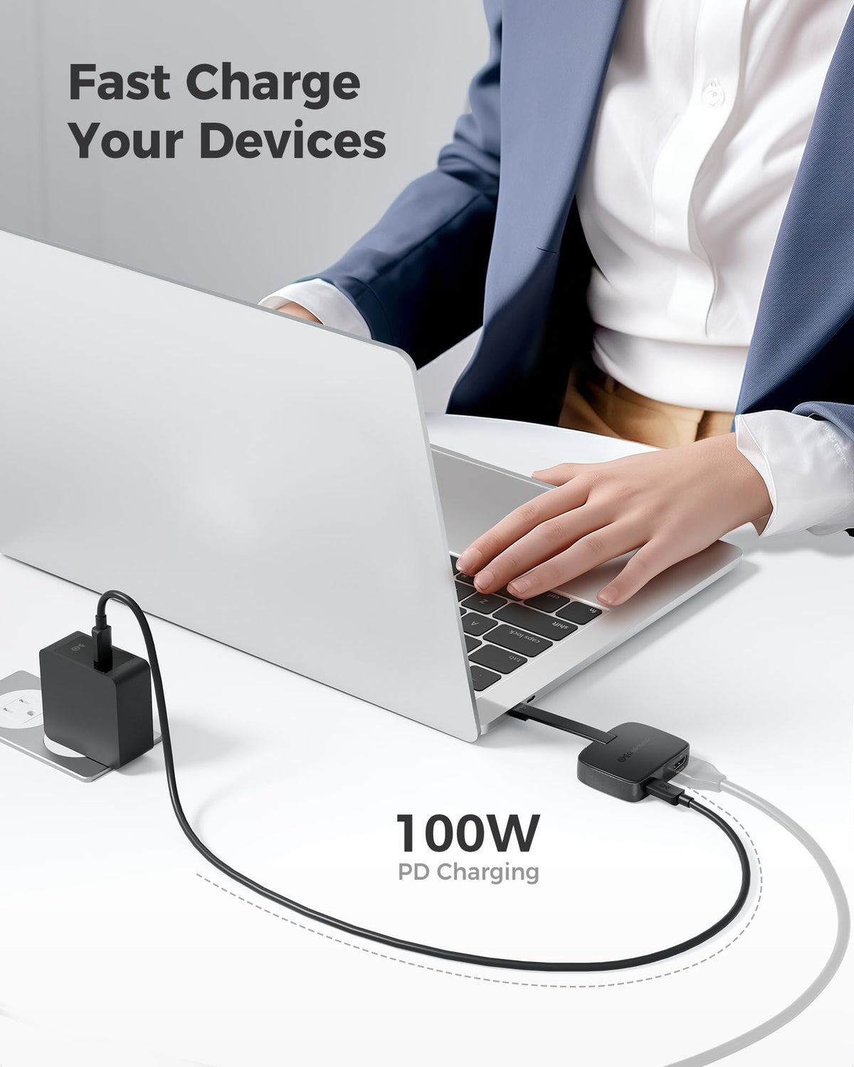 Adaptador USB C Cable Matters HDMI 2.1 48 Gbps con carga de host 100 W