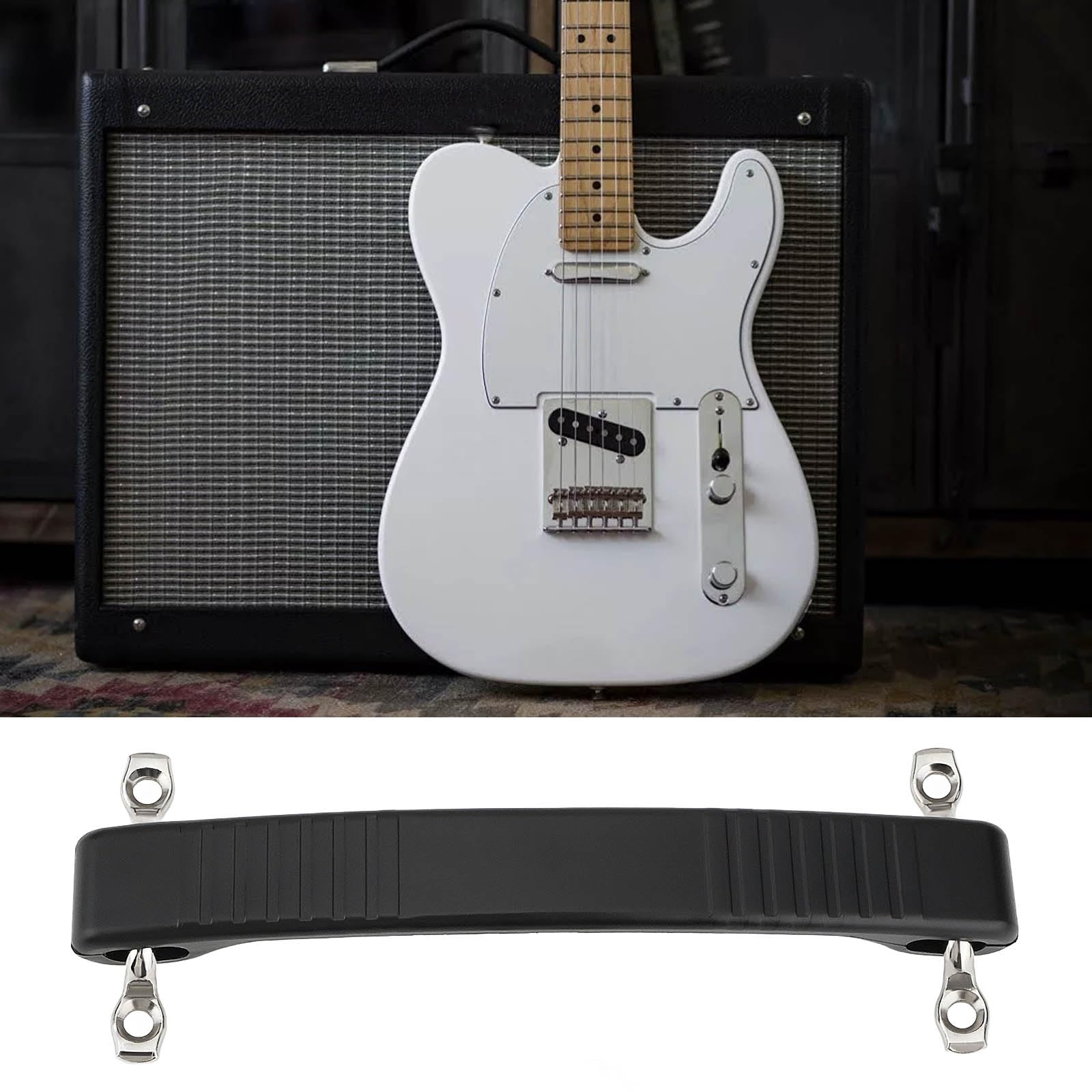 LT Easiyl - Mango de amplificador clásico Dogbone con tornillos, mango de goma suave compatible con amplificador de guardabarros, amplificador de bajo, amplificador de guitarra