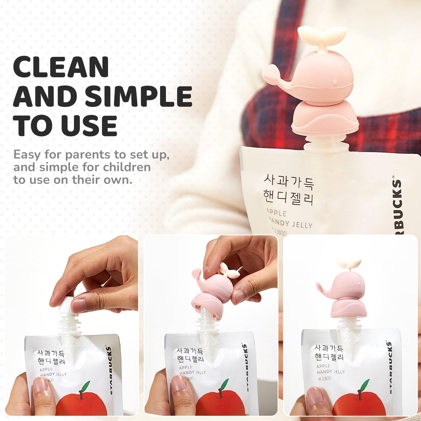 Firgi Bolsa De Alimentación Whale Softsip, 2 Unidades + Estuche De Viaje, Evita Derrames Y Fugas, Protege La Boca De Bebés Y Niños Pequeños, Silicona Reutilizable De Grado Alimenticio, Alimentación Di