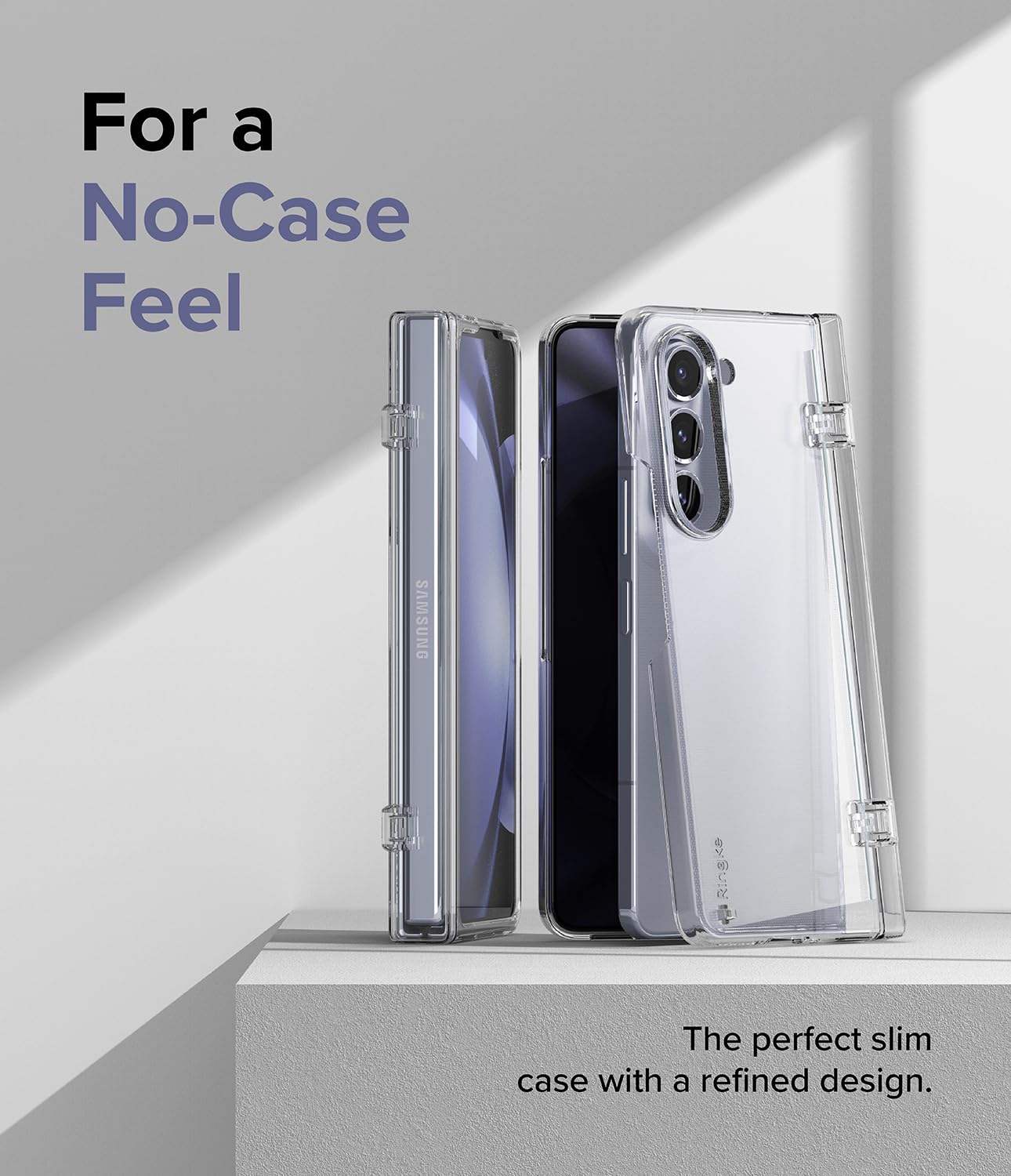 Funda Slim Hinge Ringke Clear Compatible Samsung Galaxy Z Fold 5 5G Tecnología Transparente Carcasa Sólida a Prueba de Choques